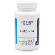 Vista delantera del l-arginina 700 mg 100 cáps. Klaire labs en stock