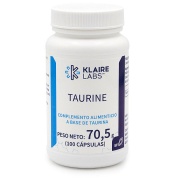 Vista frontal del taurine 500 mg 100 cáps. Klaire labs en stock
