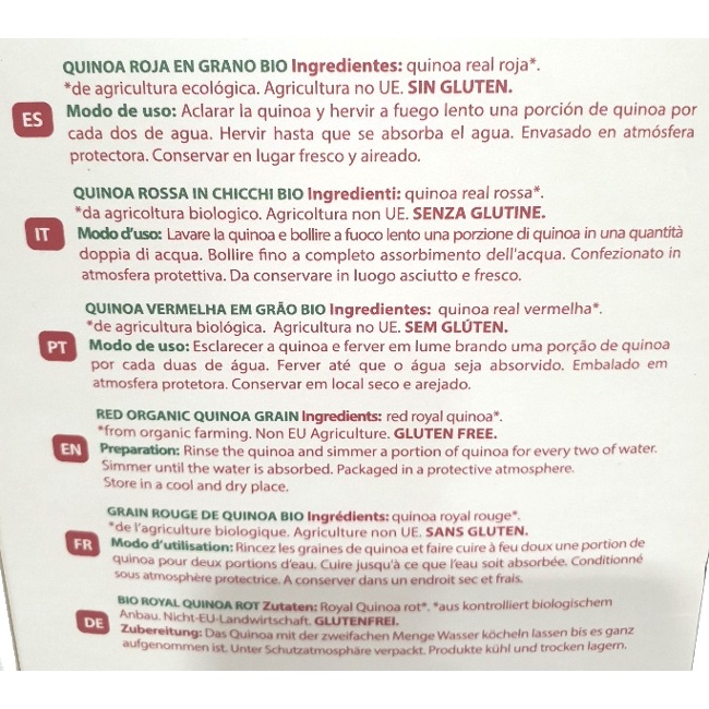 Foto 2 detallada de quinoa Roja Bio 500gr Quinua Real