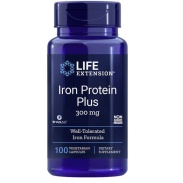 Vista frontal del hierro Proteína Plus 100 cáps Life Extension