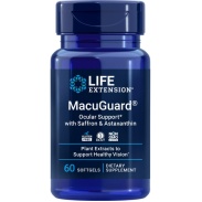 Vista principal del macuGuard® Ocular Support with Saffron & Astaxanthin 60 cáps Life Extension en stock