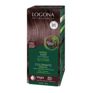 Vista delantera del colorante vegetal 092 castaño café 2 x 50gr Logona en stock