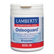Vista frontal del osteoguard 30 tabletas Lamberts en stock