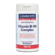 Vista principal del vitamina B-100 Complex 60 tabletas Lamberts en stock