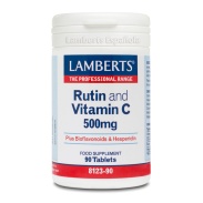 Vista principal del rutina y Vitamina C 500mg 90 tabletas Lamberts en stock