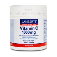 Vista delantera del vitamina C 1000mg 180 tabletas Lamberts en stock
