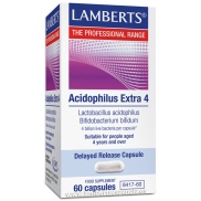 Vista frontal del acidophilus Extra 4 (60 cápsulas) Lamberts en stock