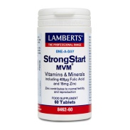 Vista delantera del strongStart MVM (multivitamínico Prenatal) 60 tabletas Lamberts en stock