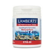 Vista principal del vitamina E Natural 400 UI (268mg) 60 perlas Lamberts en stock