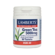 Vista delantera del té Verde 5000mg 60 tabletas Lamberts en stock