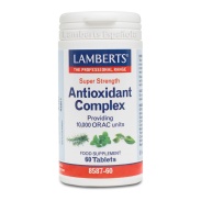 Vista delantera del complejo Antioxidante 60 tabletas Lamberts en stock