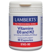 Vitamina D3 (2000 UI) + k2 (como MK7) (90 µg) 90 cáps Lamberts
