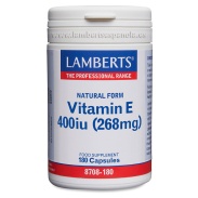 Vitamina E natural 400 UI 180 cáps Lamberts