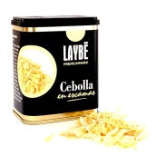Vista frontal del lata Cebolla en escamas 40 gr Laybé en stock
