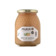 Vista frontal del tarro de miel azahar cristalizada 1 k  gr Muria en stock