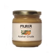 Vista delantera del tarro de miel naranjo cruda 250 gr Muria en stock