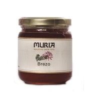 Vista frontal del tarro de miel brezo 250 gr Muria en stock