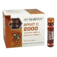 Vista frontal del apivit c plus 2000 mg 20 viales x 2000 mg Marnys en stock