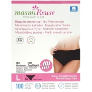 Braguita menstrual tela lavables algodón ecológico color negro talla L Masmi reuse