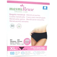 Braguita menstrual tela lavables algodón ecológico color negro talla XL Masmi reuse