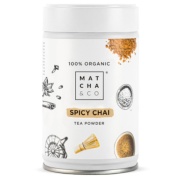 Vista frontal del té spicy chai 80 gr Matcha & CO en stock