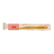 Vista frontal del cepillo dental bambú – rosa Nordics en stock