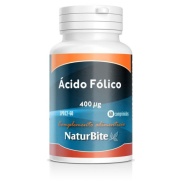 Vista delantera del acido folico 400 mcg 60 tab Naturbite en stock