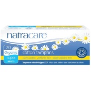 Tampon sin aplicador súper cotton  20 tampons  Natracare
