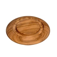 Vista frontal del tapa de repuesto de madera de olivo en stock