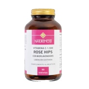Vista frontal del vitamina c rose hips 1.500 mg l.sostenida 90 tab Naturemost en stock