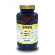 Vista frontal del vitamina d3 1.000 u.i. 250 comp Naturemost en stock