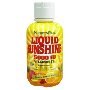 Vista delantera del vitamina d3 liquid sunshine 473.18 ml Natures Plus en stock