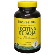 Vista principal del lecitina de soja 1200 mg 90 perlas Natures Plus en stock