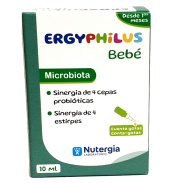Vista principal del ergyphilus microbiota bebé de 10 ml Nutergia en stock