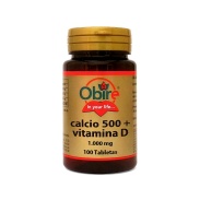 Calcio 500 + Vitamina D 100 comprimidos Obire
