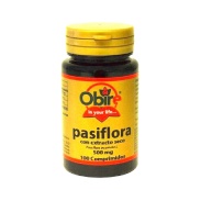 Vista frontal del pasiflora 180mg (ext. seco) 100 comprimidos Obire en stock