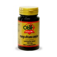 Vista frontal del mango Africano Complex 200mg (E.S.) 100 comprimidos Obire en stock