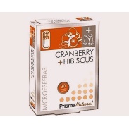 Vista frontal del cysti Cranbery + Hibiscus 30 cápsulas Prisma Natural en stock