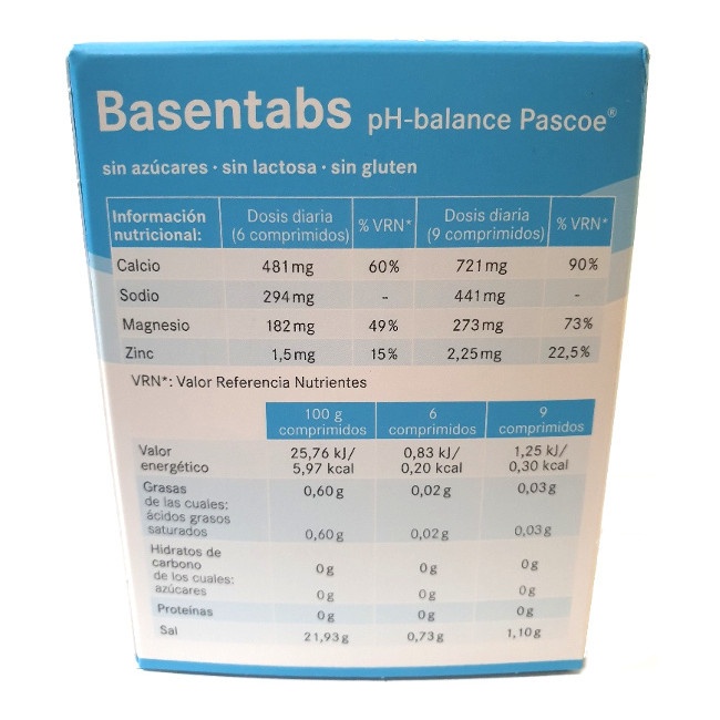 Foto detallada de basentabs pH-balance 100 comprimidos Pascoe