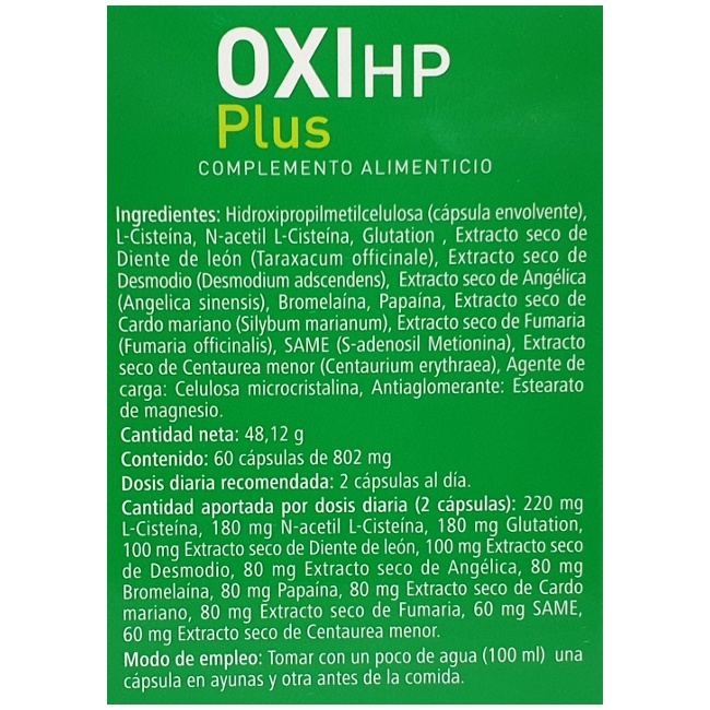Foto detallada de oxi HP plus 60 cáps Plantapol