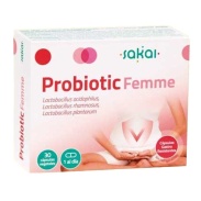 Vista delantera del probiotic femme 30 cáps. Sakai. en stock