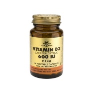 Vista principal del vitamina D3 600 UI  (15mcg) 60 cápsulas Solgar en stock