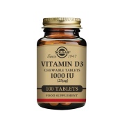 Vitamina D3 1000 UI (25mcg) 100 comprimidos masticables Solgar