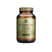 Vista frontal del vitamina B1 500mg (Tiamina) 100 comprimidos Solgar en stock