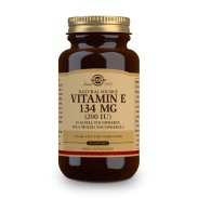 Vista delantera del vitamina E 200 UI (134mg) 250 perlas Solgar en stock