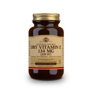 Vista principal del vitamina E seca 200 UI (134mg) 50 cápsulas vegetales Solgar en stock