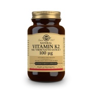 Vista principal del vitamina K2 (MK-7) 100mcg 50 cápsulas vegetales Solgar en stock
