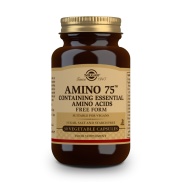 Vista delantera del amino 75 (aminoácidos esenciales) 30 comprimidos Solgar en stock