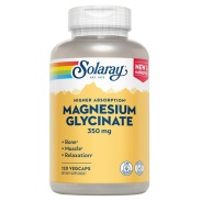Vista delantera del glycinate magnesio 120 vegcáps Solaray en stock