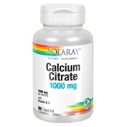 Vista principal del calcium citrate 1000 w/D3 90 cáps. Solaray en stock
